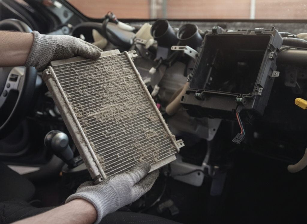 Evaporador AC tapado: síntomas, diagnóstico y limpieza paso a paso